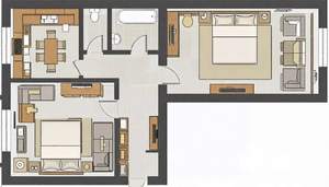 2-к квартира, вторичка, 48м2, 1/2 этаж