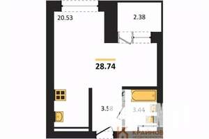 Студия квартира, вторичка, 29м2, 9/28 этаж