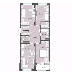 3-к квартира, вторичка, 84м2, 2/13 этаж