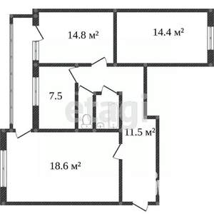 3-к квартира, вторичка, 53м2, 2/9 этаж
