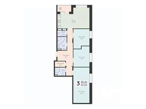 3-к квартира, вторичка, 92м2, 14/16 этаж