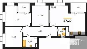 3-к квартира, вторичка, 87м2, 7/14 этаж