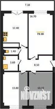 3-к квартира, вторичка, 73м2, 4/15 этаж