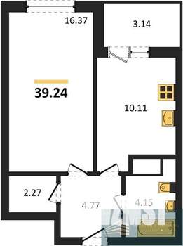1-к квартира, вторичка, 39м2, 11/18 этаж