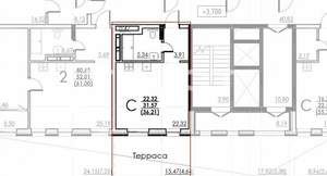 1-к квартира, вторичка, 32м2, 2/13 этаж