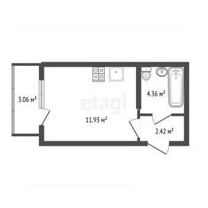 1-к квартира, вторичка, 24м2, 11/23 этаж