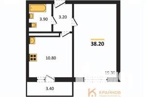 1-к квартира, вторичка, 38м2, 14/17 этаж