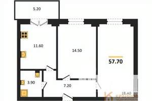 2-к квартира, вторичка, 58м2, 15/15 этаж