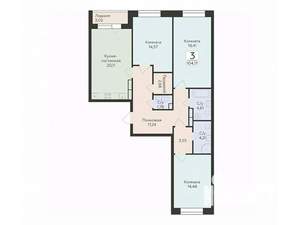 3-к квартира, вторичка, 104м2, 13/24 этаж