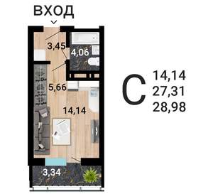 Студия квартира, строящийся дом, 30м2, 9/25 этаж