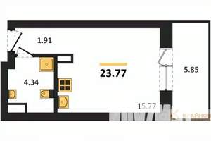 Студия квартира, вторичка, 24м2, 13/28 этаж