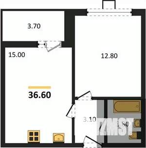 1-к квартира, вторичка, 37м2, 5/17 этаж