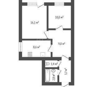 2-к квартира, вторичка, 59м2, 9/17 этаж