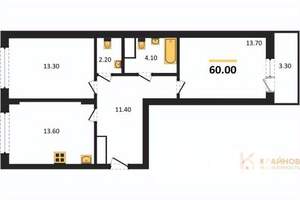 2-к квартира, вторичка, 60м2, 2/13 этаж