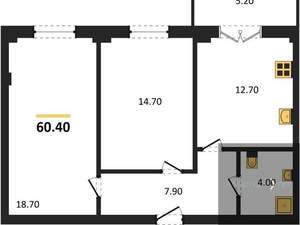2-к квартира, вторичка, 60м2, 5/15 этаж