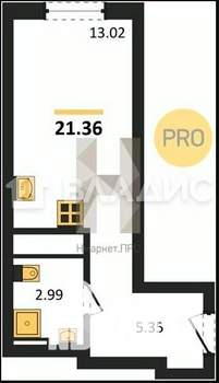 Студия квартира, вторичка, 21м2, 20/27 этаж