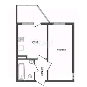1-к квартира, вторичка, 30м2, 5/17 этаж