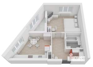1-к квартира, строящийся дом, 44м2, 6/13 этаж
