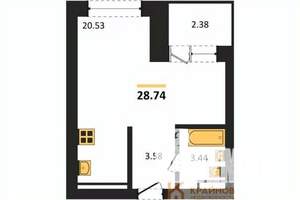 Студия квартира, вторичка, 29м2, 8/28 этаж