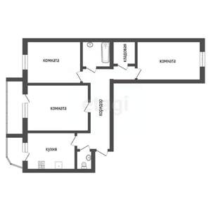 3-к квартира, вторичка, 90м2, 5/9 этаж