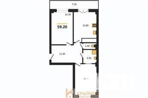 2-к квартира, вторичка, 59м2, 7/15 этаж