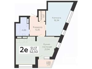 2-к квартира, вторичка, 53м2, 17/23 этаж