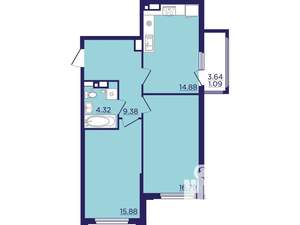 2-к квартира, вторичка, 62м2, 11/18 этаж