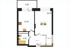 1-к квартира, вторичка, 38м2, 15/17 этаж