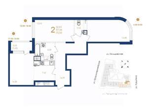 2-к квартира, вторичка, 79м2, 3/7 этаж