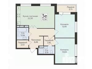 3-к квартира, вторичка, 73м2, 9/18 этаж