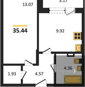1-к квартира, вторичка, 35м2, 11/24 этаж
