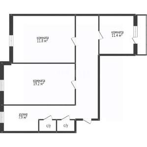3-к квартира, вторичка, 68м2, 7/10 этаж