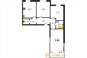 3-к квартира, вторичка, 76м2, 11/17 этаж