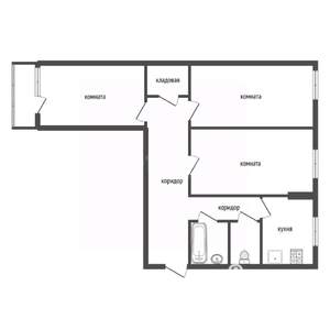 3-к квартира, вторичка, 68м2, 1/10 этаж