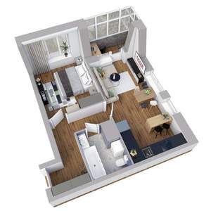 1-к квартира, вторичка, 46м2, 23/25 этаж