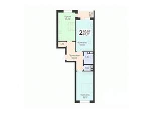 2-к квартира, вторичка, 67м2, 5/18 этаж