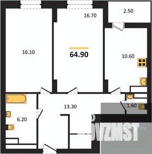 2-к квартира, вторичка, 65м2, 25/25 этаж