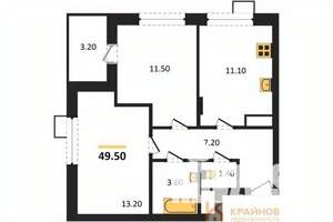 2-к квартира, вторичка, 50м2, 10/11 этаж