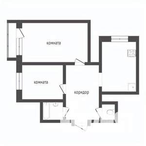 2-к квартира, вторичка, 44м2, 3/5 этаж