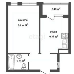1-к квартира, вторичка, 33м2, 11/18 этаж