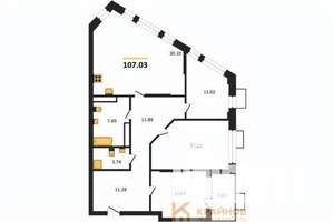 3-к квартира, вторичка, 107м2, 17/21 этаж