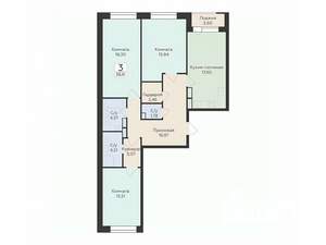 3-к квартира, вторичка, 99м2, 2/12 этаж