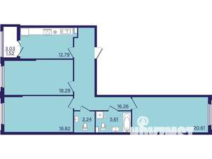 3-к квартира, вторичка, 97м2, 2/18 этаж