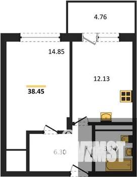 1-к квартира, вторичка, 38м2, 3/18 этаж
