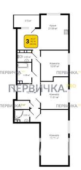 3-к квартира, вторичка, 92м2, 2/22 этаж