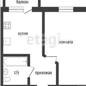 1-к квартира, вторичка, 39м2, 5/25 этаж