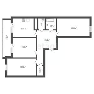 3-к квартира, вторичка, 80м2, 20/26 этаж