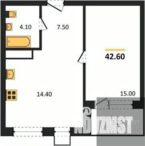 1-к квартира, вторичка, 43м2, 3/13 этаж