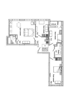 3-к квартира, строящийся дом, 102м2, 8/17 этаж