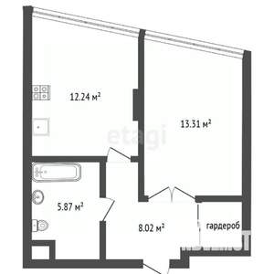 1-к квартира, вторичка, 40м2, 10/20 этаж